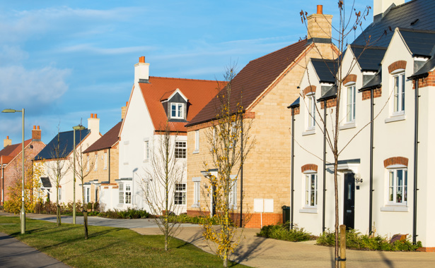 A row of new build houses in a development in Wiltshire